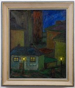 Maksymilian Stratanowski (1913-1987) Wieczór w miasteczku (Nokturn)
