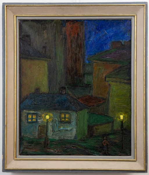 Maksymilian Stratanowski (1913-1987) Wieczór w miasteczku (Nokturn)