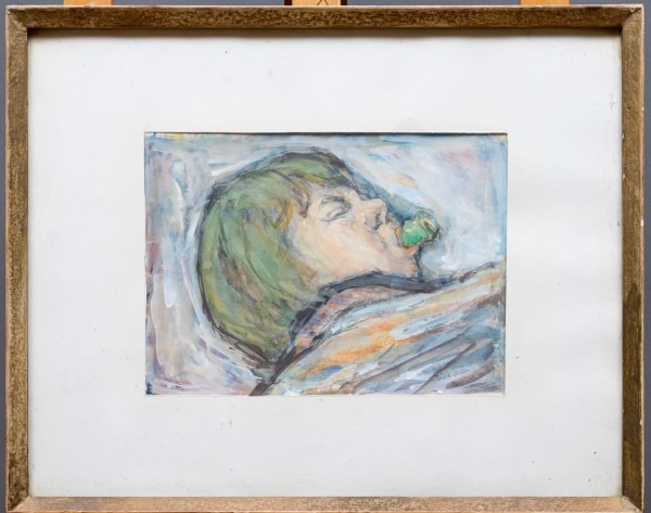 Maksymilian Stratanowski (1913 - 1987) Portret śpiącego dziecka 