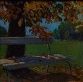 Stanisław Janowski (?) (1866-1942), "Ławka pod kasztanowcem", 1928
