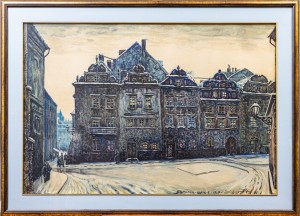 Bronisław Kopczyński (1882-1964), Kamieniczki przy Kanonii, 1918 r.