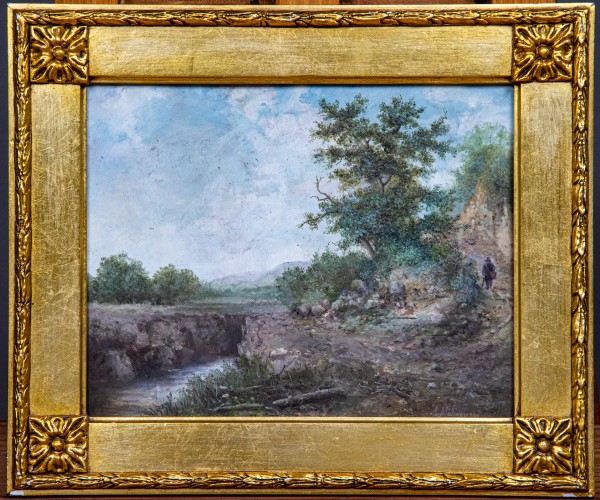Adam Wiktor Malinowski (1852-1932), "Pejzaż z wędrowcem", ok. 1890 r.