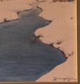 Marian Szczerbiński (1900-1981), "Pejzaż zimowy z rzeką", 1932 r.