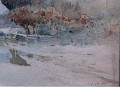 W Obroński , "Pejzaż z łódkami",  1900 r.