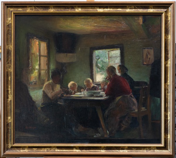 Henryk Rauchinger (1858-1942), "Przy rodzinnym stole", ok. 1920 r.