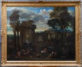 Pieter van Bredael (1629-1719), Kermis z targiem i przedstawieniem teatralnym  przed starożytnymi ruinami
