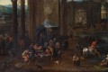 Pieter van Bredael (1629-1719), Kermis z targiem i przedstawieniem teatralnym  przed starożytnymi ruinami