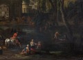Pieter van Bredael (1629-1719), Kermis z targiem i przedstawieniem teatralnym  przed starożytnymi ruinami
