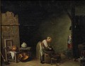 Malarz nierozpoznany, Niderlandy XVII/XVIII w. W kuchni, scena rodzajowa