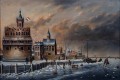 B. Lambert vel Karl Kaufman (1843-1905) Nabrzeże holenderskiego miasta w porze zimowej
