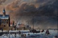 B. Lambert vel Karl Kaufman (1843-1905) Nabrzeże holenderskiego miasta w porze zimowej