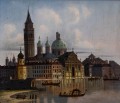 Karl Kaufmann (1843-1905) Wenecja, fragment miasta z kościołem San Giorgio Maggiore
