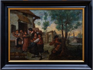 Malarz nierozpoznany, XVIII/XIX w., Scena rodzajowa,( Przed karczmą)