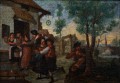 Malarz nierozpoznany, XVIII/XIX w., Scena rodzajowa,( Przed karczmą)
