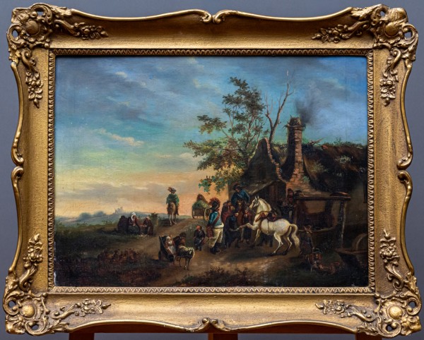 Malarz naśladowca Philipa Wouwermanna? XVIII w. Przed kuźnią, 
