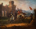 Malarz nierozpoznany, XVIII/XIX w. Scena batalistyczna na tle ruin 