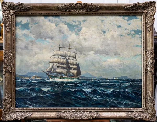 Michael Zeno Diemer (1867 - 1939) Kliper na pełnym morzu