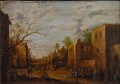 Malarz nieznany, XVIII/XIX w. Widok flamandzkiego miasteczka