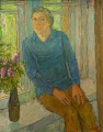 Maksymilian Stratanowski (1913-1987) Portret mężczyzny w niebieskiej koszuli