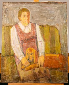Maksymilian Stratanowski (1913-1987) Portret kobiety z psem